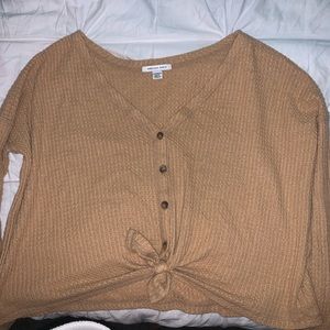 Mustard American Eagle top